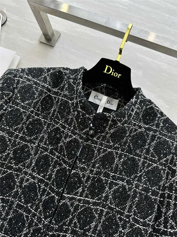 Dior quilted wool fringed coat